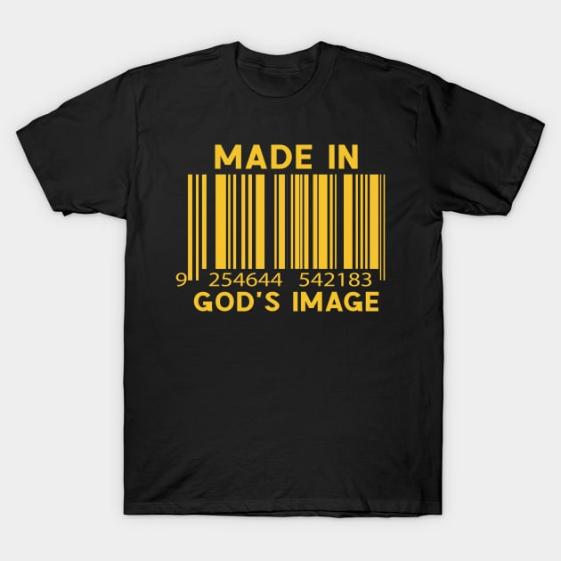 Christian Barcode Design - Made In God's Image T-Shirt by GraceFieldPrints